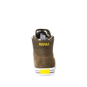 Supra Mens VAIDER Olive/Golden/white High Top Shoes | CA-75273